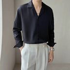 Apricot Black White Shirt Men Fashion Social Mens Dress Shirt Korean Loose Casual Long-sleeved Shirts Mens Formal Shirt M-3XL Lootquake LLC