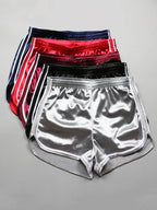 Women's Summer Silk Beach Shorts - White Edge THRIXINE