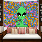 Psychedelic Vertigo Alien Tapestry Wall Hanging Abstract Hippie Tapies Witchcraft Mysterious Bohemian Dormitory Home Decor Lootquake LLC