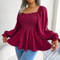Loose Fit Chiffon Blouse - Elegant Polyester Top | Femstylo - SJB-DIAMOND ELITES