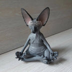 Meditation Yoga Happy Cat Whimsical Buddha Sphinx Cat Statue Art Deco Sculpture Outdoor Garden Statue Lootquake LLC