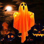 Spooky Ghost Halloween Decor Waterproof Halloween Glowing White Ghost Glowing Door Hanging Ghost for Halloween Garden Home Decor Lootquake LLC