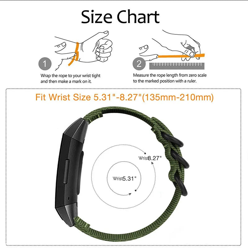Fitbit Charge 5 6 Nylon Band Loop - Flexible Durable Strap
