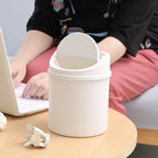 Mini Desktop Bin Small Trash Can Tube with Cover Bedroom Trash Can Garbage Can Clean Workspace Storage Box Lootquake LLC
