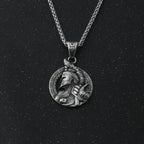 stainless steel King of War Spartan Warrior Portrait Pendant Men\'s Necklace Trend Rock Hip Hop Party Jewelry Christmas Gift