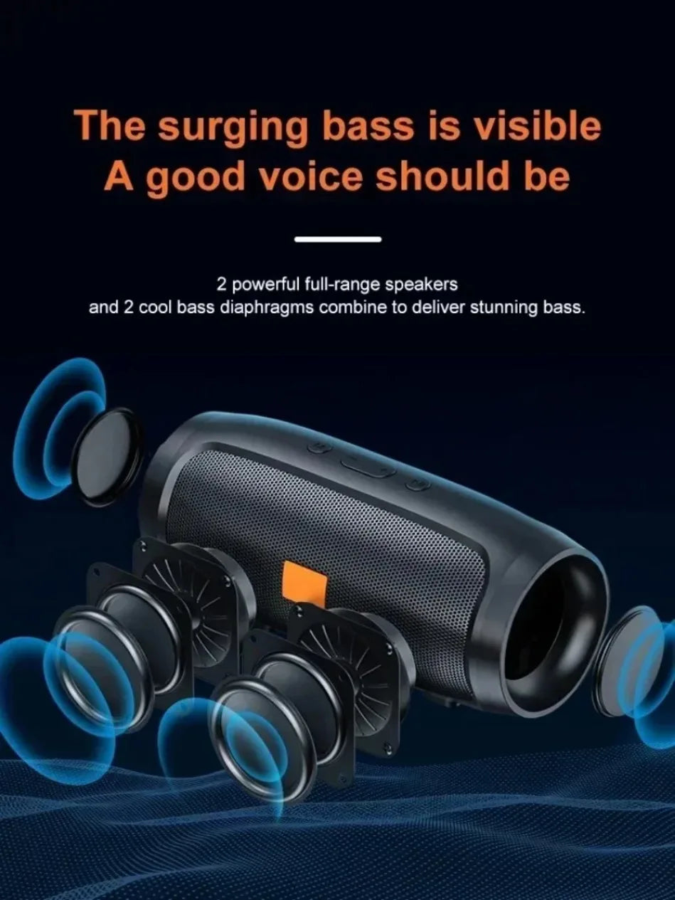 Dushoo Bluetooth Speaker Fm Voice Broadcasting Portable Subwoofer Wireless Speaker Dual Speaker Stereo Outdoor Tfusb Playback Lootquake LLC