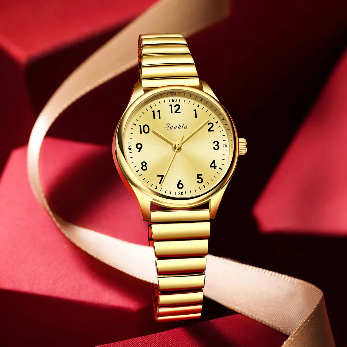 Gold Stainless Steel Women's Watch Quartz Minimalist
