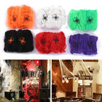Halloween Decorations Artificial Spider Web Stretchy Cobweb Scary Party Halloween Decoration for Bar Haunted House Scene Props Lootquake LLC