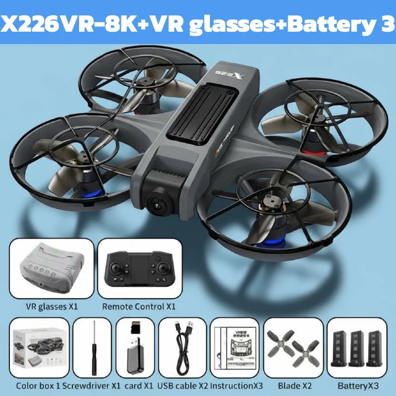 NEW for Genuine X226VR/X226 Mini Drones 8K Professional Remote Control Helicopter Plane RC Dron with Screen Quadcopter Toys Gift