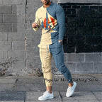Men Long Sleeved T Shirt+Trousers Tracksuit 2 Piece - SJB-DIAMOND ELITES