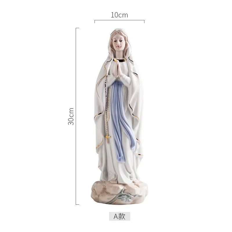 Reative Ceramics Character Sculpture Christian Catholic Madonna Jesus Church Character Statue Home Decoration