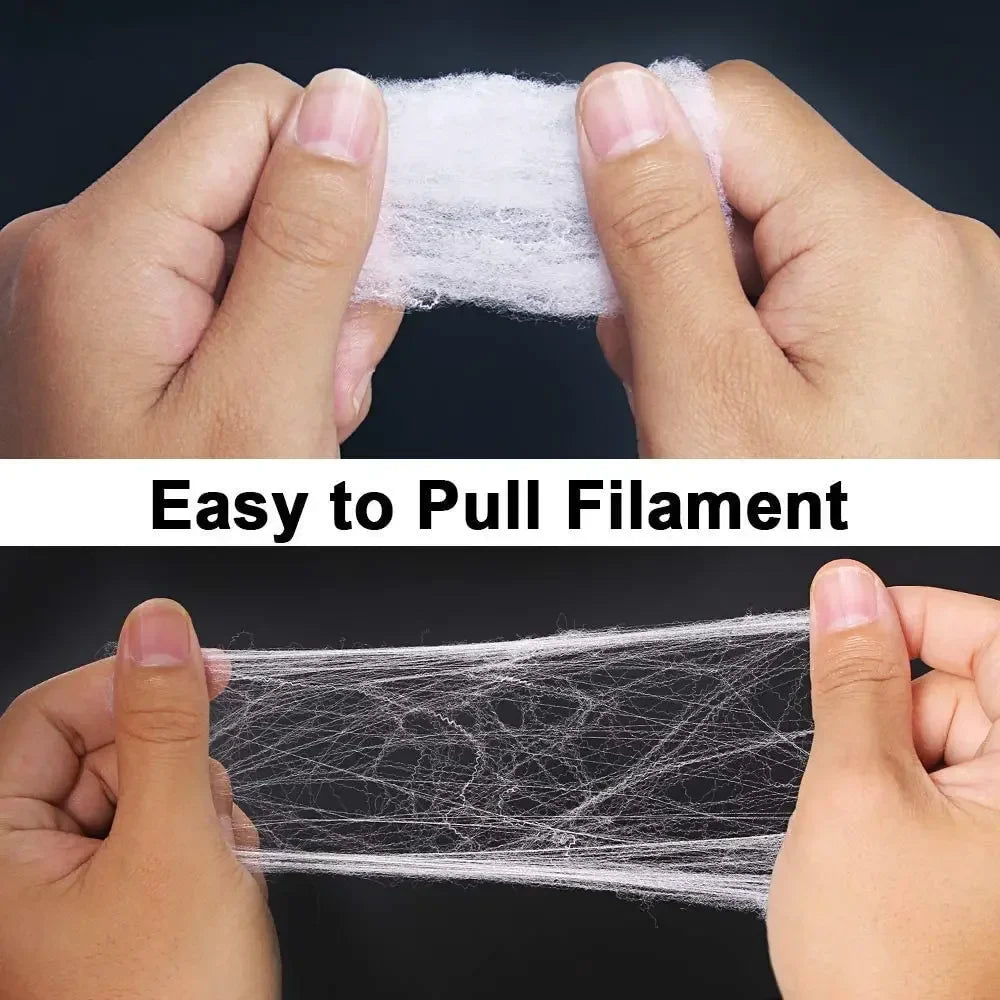 Halloween Decorations Artificial Spider Web Stretchy Cobweb Scary Party Halloween Decoration for Bar Haunted House Scene Props Lootquake LLC