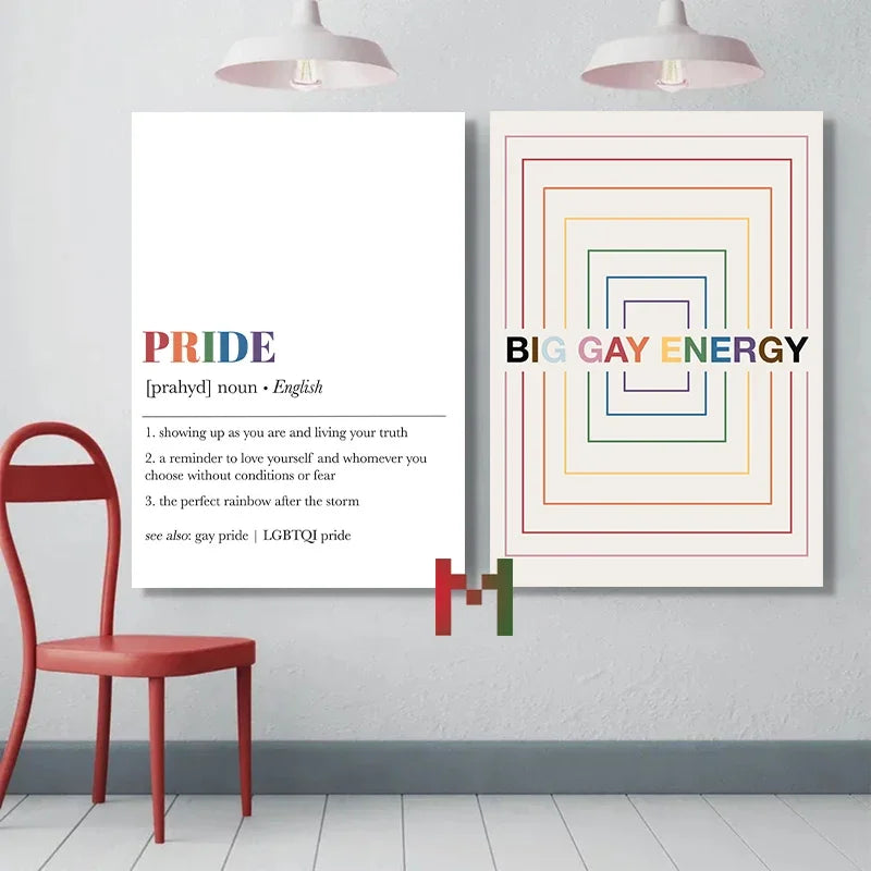 Abstract Pride Art Canvas Print Wall Decor LGBT Home Art Pi-Mart