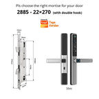 Waterproof Camera Outdoor Fingerprint TUYA WIFI APP RFID Card Code Keyless Smart Electronic Door Lock Aluminum/Glass Sliding