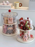 Labubu Rotating Display Box, Transparent Acrylic, Plush Doll Hand-Made Dust-Proof Labubu Pendant Storage Box. Lootquake LLC