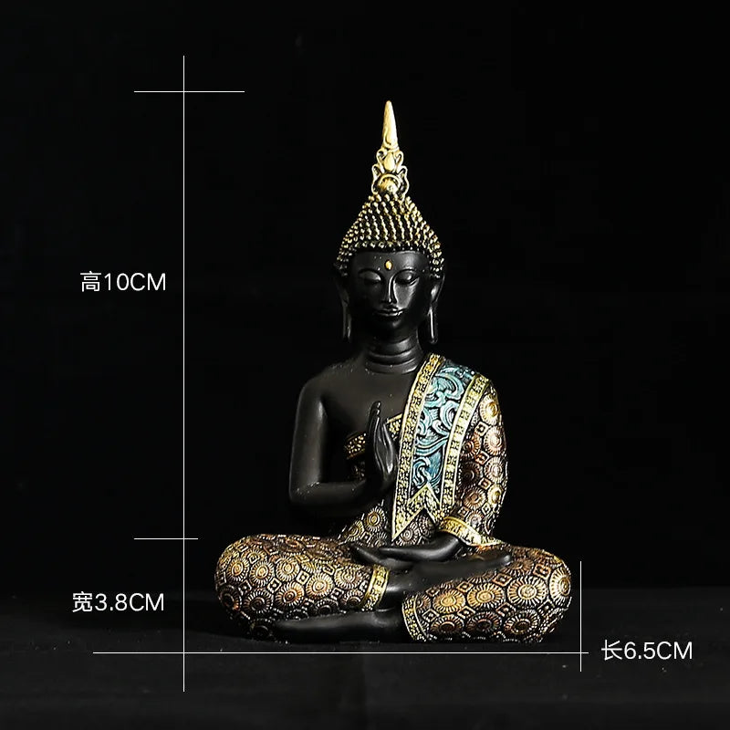 Large Buddha Statue Thailand Buda Buddha Sculpture Green Resin Handmade Buddhism Figurine Meditation Home Decor