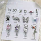 Light Luxury Charms Luxury Nails DIY Nail Charms Japanese Style Pink Jewel Nails Decor Manicure Ornaments Alloy