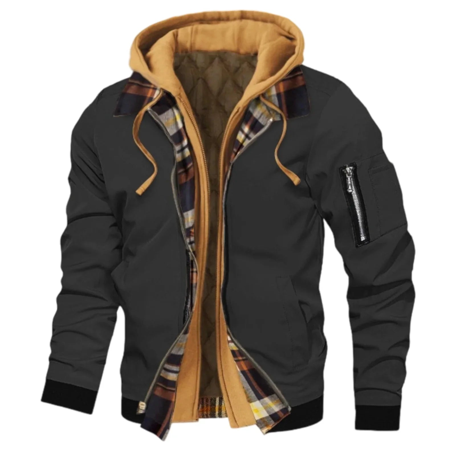 ChillGuard Men's Hooded Jacket - Stylish Two-in-One THRIXINE