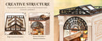 Robotime Arcade Dating Booknook with Dust Cover DIY Miniature Dolls House Kit 3D Wooden Puzzle Bookend Bookshelf Decor Gift