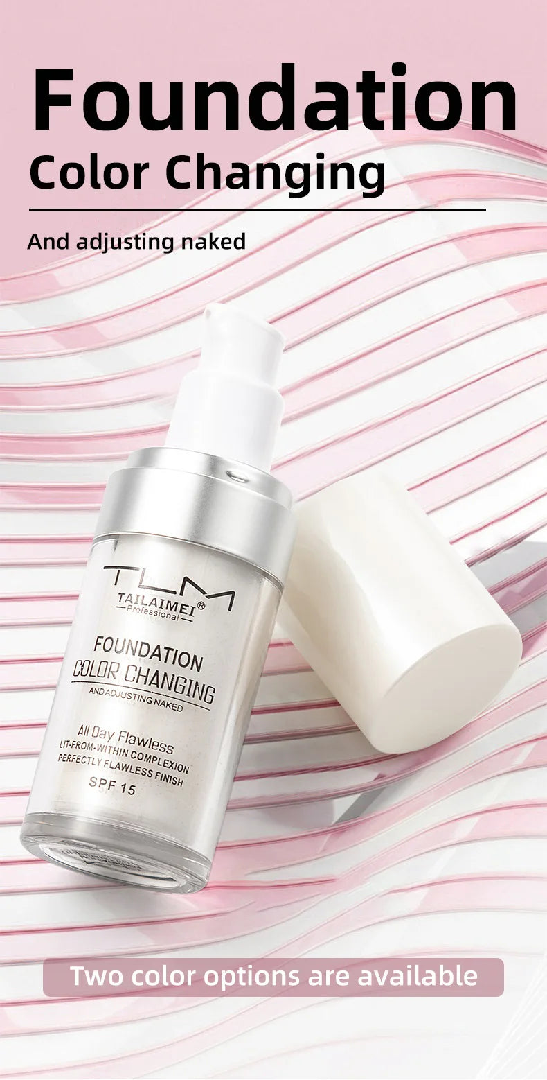 TLM Foundation Color Changing Mike Makeup For Full Coverage Blush Cream Brightening Moisturizing Longlasting Non-flading Makeup Lootquake LLC