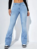 Women Flare Stretch Moustache Jeans Fashion Skinny Bell Bottom High Waist Gray Denim Pants Lady Classic Y2K Punk Long Trousers Lootquake LLC