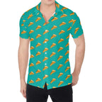 3D Print Pepperoni Pizza Graphic Aloha Shirts For Men Short Sleeve Oversized Beach Hawaii Shirts Mens Button Up Tee Shirt Tops Lootquake LLC