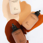 Pudaier Long-Lasting Natural Foundation - Brown Small Bottle, Matte Finish, Non-Sticky, Creamy Texture, Suitable for All Skin Ty