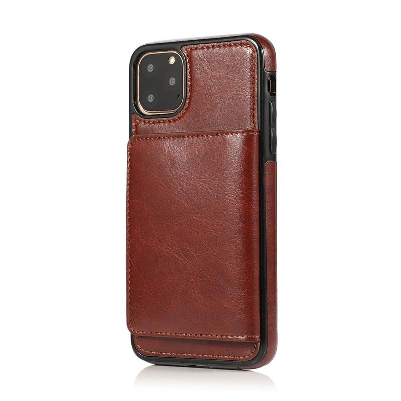 Leather Wallet Case For iPhone 11 Pro Max XS Max XR X 8 7 6S 6Plus 5 5S With Stand Card Pocket Case Cover Shockproof Texture PU Leather  Wallet Cover Stevvex