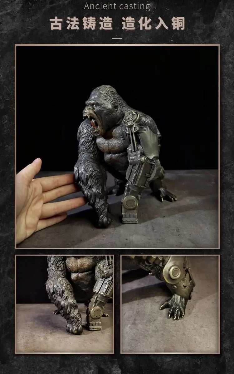 Famous sculptor Collectible works Postmodernism bronze Sculpture ART Mechanical gorilla HOME office Bar Decorative statue