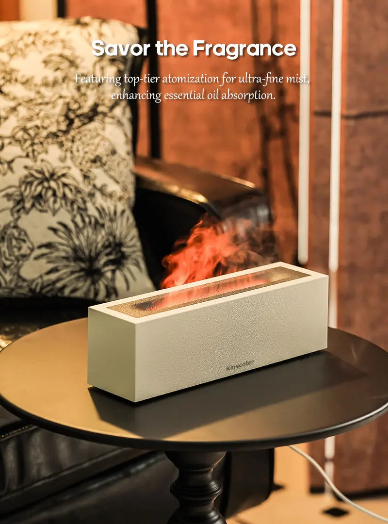 KINSCOTER Flame Aroma Diffuser Air Humidifier Ultrasonic Cool Mist Maker Fogger LED Essential Oil Lamp Realistic Fire Difusor Lootquake LLC