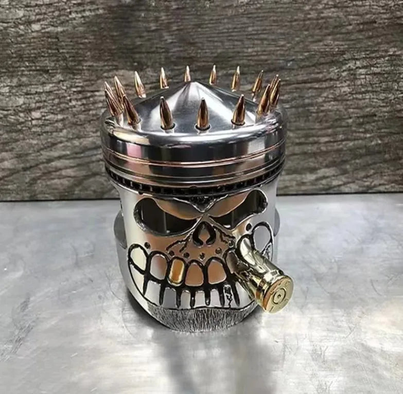 Carved Piston Skull Face Sculpture Resin Skull Artwork Statue Crafts Home and Office Personalised Desktop Decoration Ornaments Lootquake LLC