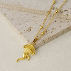 1Pc Temperament Fashion Summer Beach Blue Marine Life Sea Horse Shell Turtle Mini Fish Bead Necklace Classic Clavicle Chain