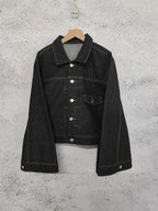 Spring New Vintage Casual Jeans Jacket Women Turn-down Collar Loose Sleeve Fashion Denim Coat Japanese All-match Outwears - SJB-DIAMOND ELITES