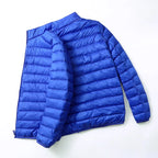 Lightweight Down Cotton Coat Men's Winter Cropped Jacket Stand Collar Hooded Outerwear