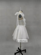 Smileven Short Wedding Dress A Line Sweetheart Neck Shiny Glitter Bride Dresses Mini Bows Strap Vestido de novia 2024 Customized