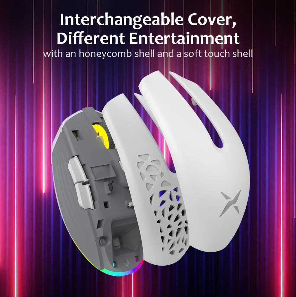 Delux M820DC PAW3335 Wired + Wireless + Bluetooth Gaming Mouse 80 Million Clicks 16000 DPI RGB Rechargeable Mice For Computers Lootquake LLC