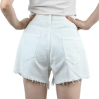 3pcs Women's High Waist Denim Shorts 2025 Summer Black Blue White Hot Pants Ripped Jeans Shorts Woman Short Trousers Streetwear