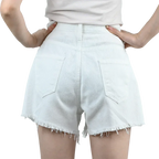 3pcs Women's High Waist Denim Shorts 2025 Summer Black Blue White Hot Pants Ripped Jeans Shorts Woman Short Trousers Streetwear