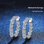 2.6ct D Color Moissanite Hoop Earrings 925 Sterling Silver 18k Gold Plated BandsCo Straps