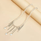 Fashion Heart Beaded Necklace for Women Boho Elegant Irregular Crystal Chain Y2K Choker Exquisite Party Gift Jewelry Accessories