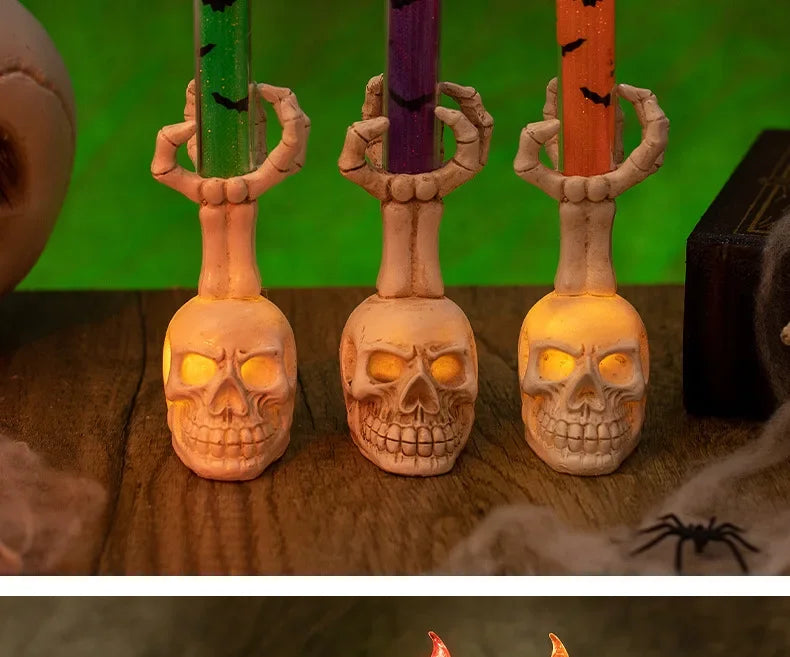 Halloween  Skull Lamp Creative Decor for Spooky Party Unique Skull Candle Lantern Halloween Decoration Spooky Lighting Lootquake LLC