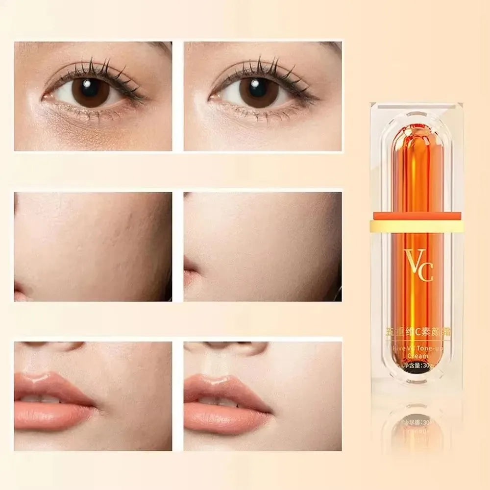 Vitamin C Face Cream Whitening Five VC Tone Up Cream Moisturizer Anti Aging Pimple Wrinkle Spots Remover Brightening Skin Care Lootquake LLC