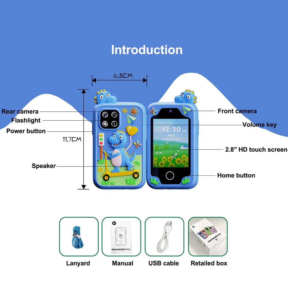 New Mini Phone Children Toy Musical Unicorn Dinosaur Baby Mobile Camera MP3 Player Educational Toys Kids Christmas Birthday Gift Lootquake LLC
