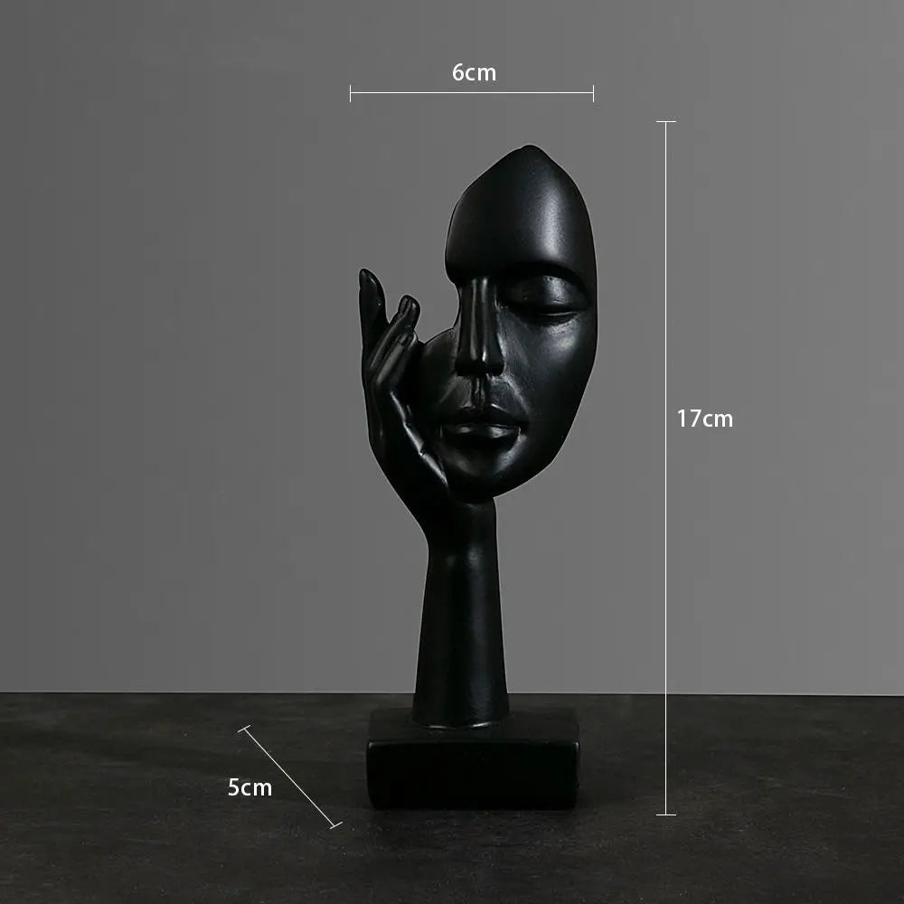 Resin Abstract Statue Desktop Ornaments Sculpture Figurines Face Character Nordic Light Luxury Art Crafts Office Home Decor Lootquake LLC