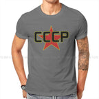Russian USSR CCCP Creative TShirt for Men Over The Red Star  Round Neck Pure Cotton T Shirt Birthday Gifts Streetwear