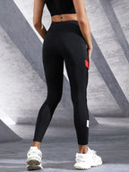 Colorblocked Mesh High Waist Leggings THRIXINE
