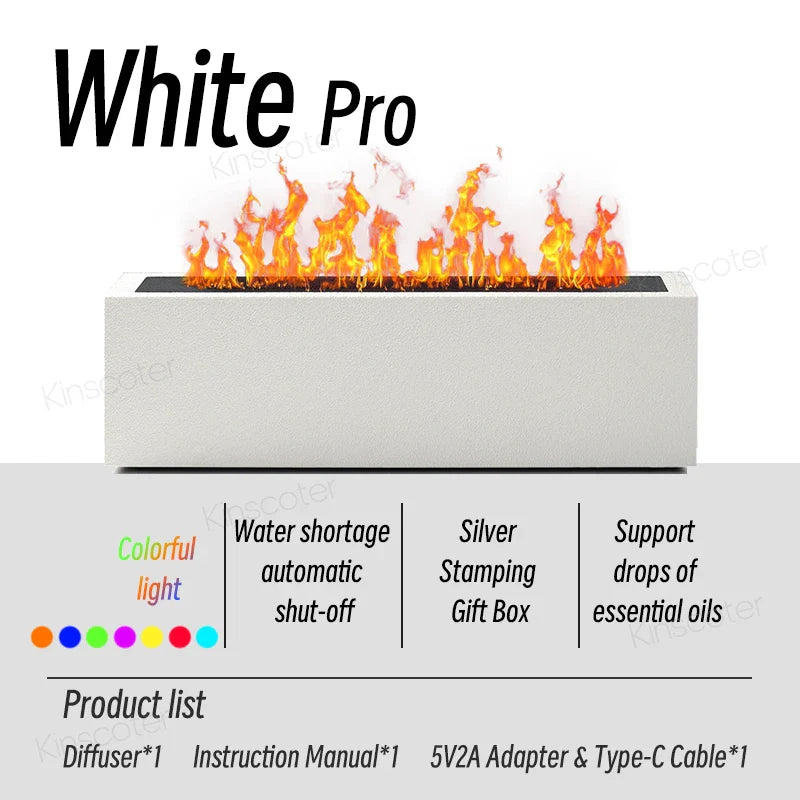 KINSCOTER Flame Aroma Diffuser Air Humidifier Ultrasonic Cool Mist Maker Fogger LED Essential Oil Lamp Realistic Fire Difusor Lootquake LLC