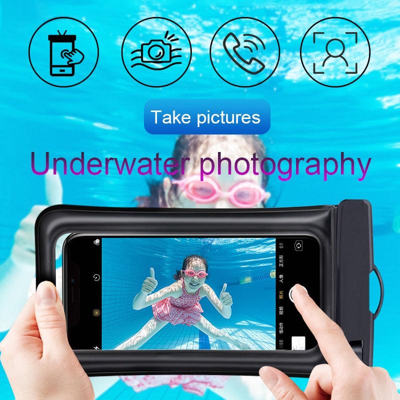 Universal Waterproof Phone Case Swim Bag For iPhone 11 13 Pro Max Water Sports Beach Pool Cover Universal Waterproof Phone Case  Waterproof Phone Pouch for iPhone Stevvex