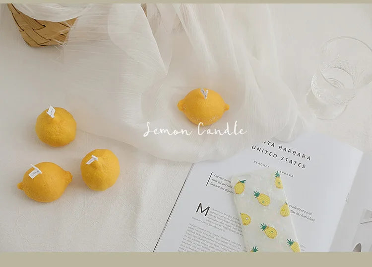 Decorative Fragrance Gift Lemon Candle DIY Fragrance Birthday Gift Imitation Fruit Candle