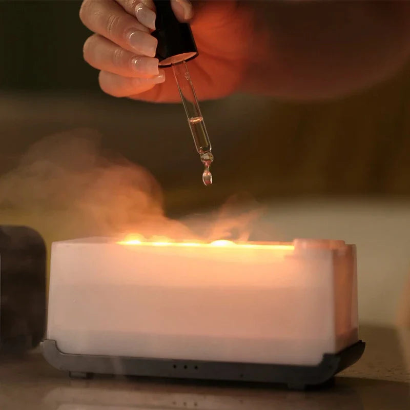 Air Aroma Humidifier Diffuser Essential Oils Humidifiers Mini Flame Automatic Fragrance Diffuser Home Humidifier With LED Light